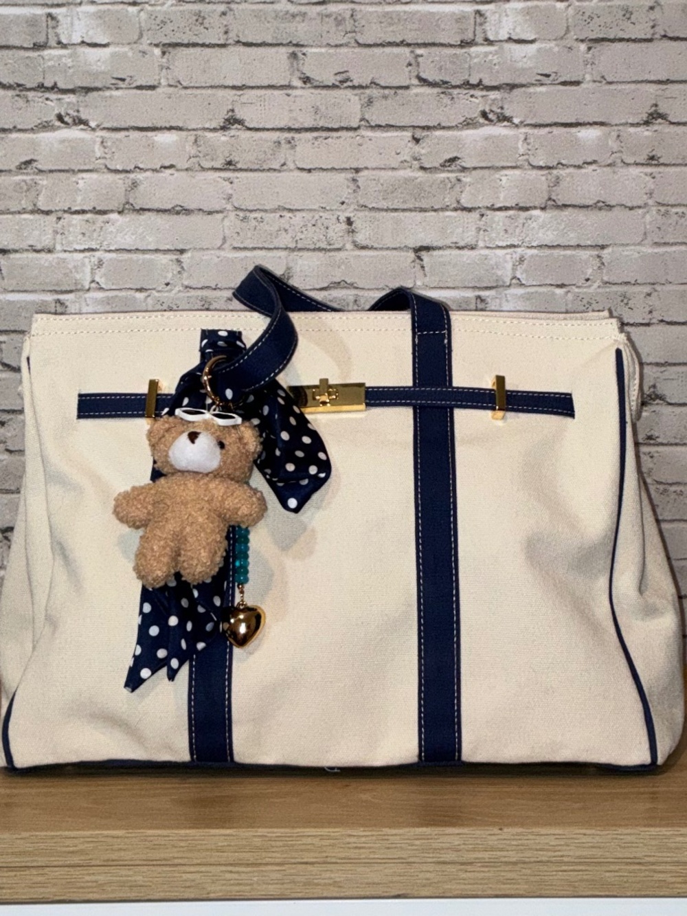 Navy Sol & Mer "Boatkin" canvas tote
